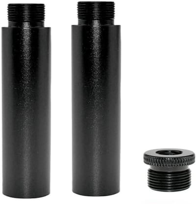 Dailygoods - Metalen Microfoonstandaard - Microfoon Verlengingsstang - Zwart - 5/8 naar 3/8 Adapter - Geschikt voor opnameapparatuur