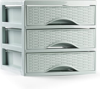 Plasticforte Ladeblokje/bureau organizer met 3x lades - mintgroen - L18 x B23 x H17 cm