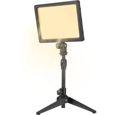 Mini lampe de photographie 12W, lumière LED variable, Portable, Vlog, 1120 perles LED, série NP-F, batterie EU Plug noir
