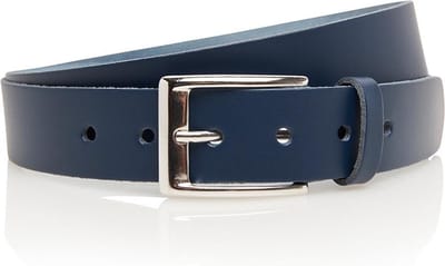 Timbelt Leren Unisex Riem - Riemstrook 3,5 cm breed - Casual Look - Echt Leer - Blauw - Riemmaat 115
