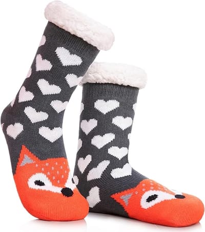 Vrouwen Pantoffelsokken - Dikke Fleece Winter Sokken - Antislip Zool - Warm & Pluizig - Kerstcadeau voor Vrouwen - 1 Paar