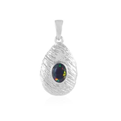 Cavill - Zilveren Hanger - 925 Sterling Zilver Geplatineerd - Mezezo Opaal 0 444 ct - Ovaal Druppelvormig - Elegant Juweel 28x14 mm