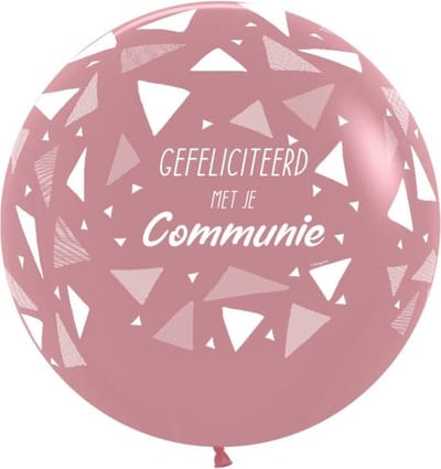 Latex ballon: Communie rosé 60cm