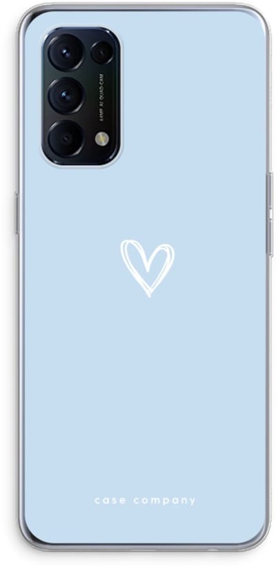 Case Company® - Hoesje geschikt voor Oppo Find X3 Lite hoesje - Klein Hart Blauw - Soft Cover Telefoonhoesje - Bescherming aan alle Kanten en Schermrand
