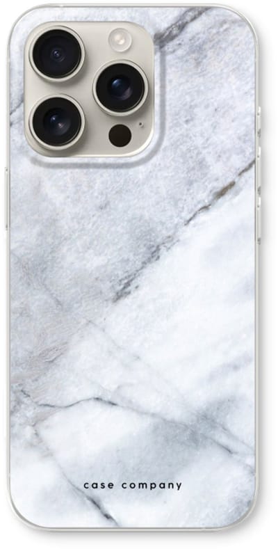 Case Company® - Hoesje geschikt voor iPhone 16 Pro hoesje - Witte marmer - Soft Cover Telefoonhoesje - Bescherming aan alle Kanten en Schermrand