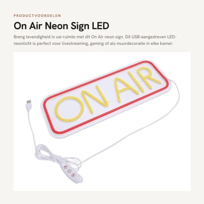 Dailygoods- Neon Sign Helder Ontwerp - Neon Wandlamp - USB-aangedreven - Decoratieve Verlichting - 40 x 15 cm - Eenvoudige Installatie - Neonlicht