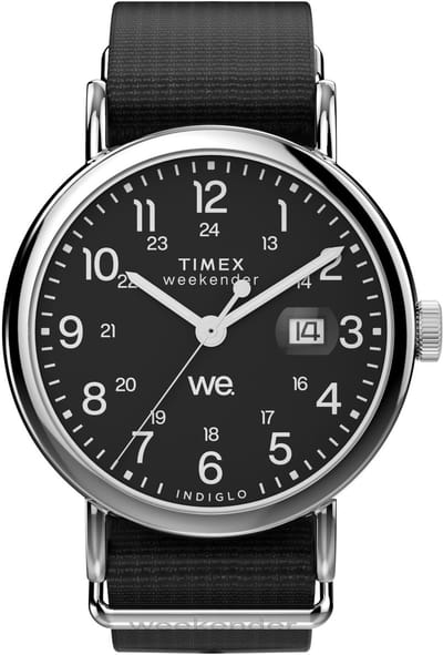 Timex Weekender Quartz Analoog Horloge Zwart Kast: 100% Laag Lood Messing | Armband 100% Textile 40 mm TW2W86100AJ