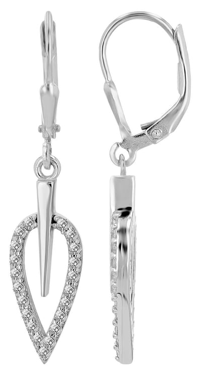 AKZENT Akzent damesoorbel "Ovaleam" van 925 Sterlingzilver, gerhodineerd, duurzaam