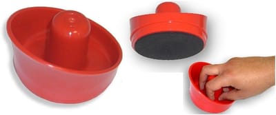 Airhockey Pusher - Toets Bal - Spel Verbeteren - Ergonomisch Ontwerp - 95 mm Diameter - Rood