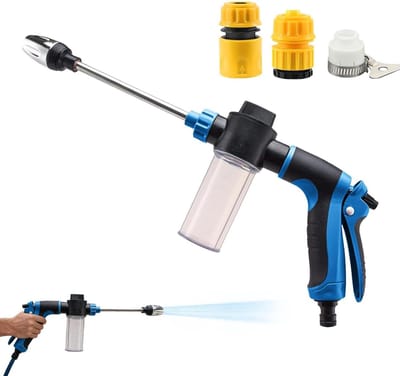 Autowas Schuimspuit - Schuimkanon Tuinslang - Voertuigen Reinigen - Verstelbare Schuimintensiteit - 41 cm - Blauw Zwart