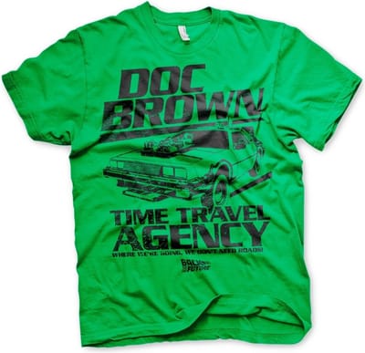 Back to the Future Doc Brown Time Travel Agency T-shirt Groen