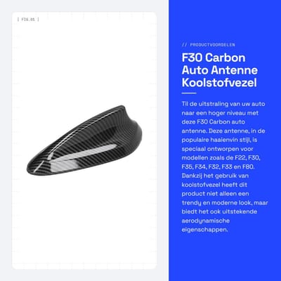 Dailygoods- Antenne Haaienvin - Auto Antenne - Carbon Stijl - Antenne Cover - Antenne Trim - Geschikt voor F22/F30/F35/F34/F32/F33/F80