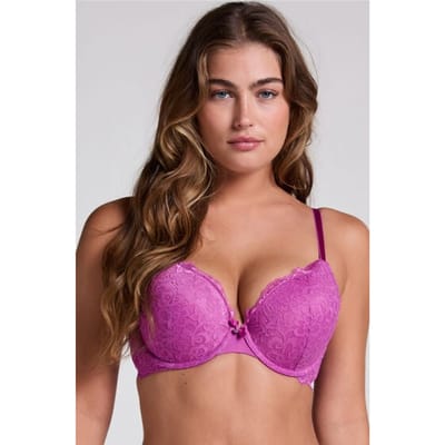 Hunkemöller Dames Lingerie Voorgevormde push-up beugel bh Marine - Paars - maat B70