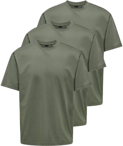 Only & Sons Heren t-shirt 3 pack Onsfred