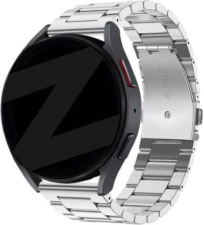 Bandz Classic Steel Strap (zilver) geschikt voor Garmin Vivoactive 4, Venu 2, Venu 3, Venu 4 - 45mm, Forerunner 255, 265, 570 - 47mm - Stijlvolle metalen horlogeband