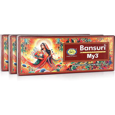 Cycle Premium Bansuri Mijn3 Collectie Wierookstokjes Pak van 3 250G Langdurige Aromatische Geur brown