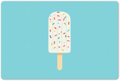 Placemats 45x30 cm - Placemat kunststof - 1 stuk - Ijsje - Stokje - Sprinkles - Lichtblauw - Borden onderleggers - Decoratie voor op tafel - Keuken tafeldecoratie accessoires - Vinyl onderlegger - Tafelversiering