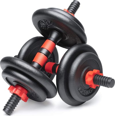 Dumbbell Set van 2 gietijzeren 15kg/20kg/30kg - Halterset voor Fitness met Gewichten en Stersloten