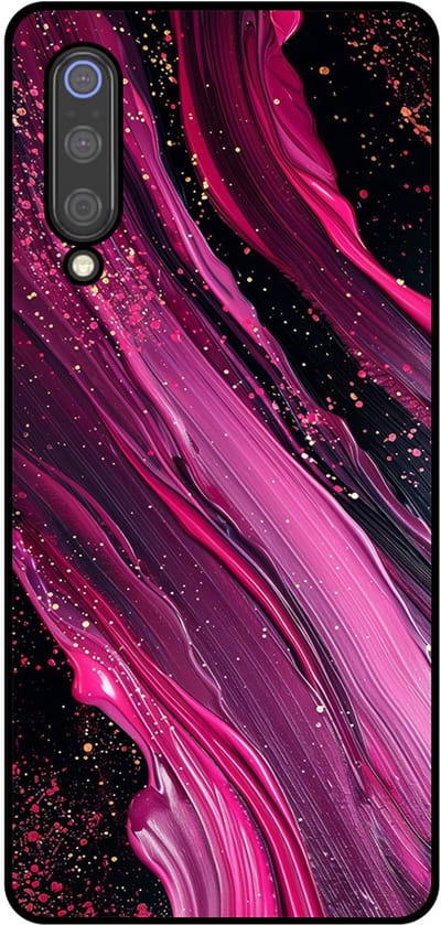 Smartphonica Telefoonhoesje Geschikt voor Xiaomi Mi 9 met marmer opdruk - TPU backcover case marble design - Paars Roze geschikt voor Xiaomi Mi 9