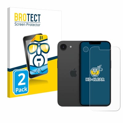 BROTECT - Screenprotector voor Apple iPhone 16e / 17e - Folie Beschermfolie transparant 2 Stuks