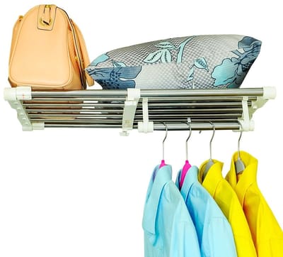 NTH products- Opbergrek Uittrekbaar - Verstelbaar - Roestvrij Staal - Multifunctioneel - Laadvermogen 20 kg - Geschikt voor Keuken/Slaapkamer/Badkamer - Opbergplank