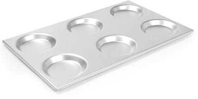 Hendi Serie - Aluminium Bakplaat GN 1/1 met Ronde Vormen - 125mm - 530x325mm