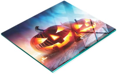 Stijlvol en duurzaam glazen bord met Halloween-pompoenprint, 60x52 cm