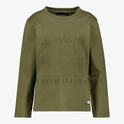Unsigned jongens longsleeve shirt met opdruk groen - Maat 98/104