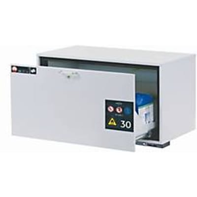 Veiligheidskast type 30 asecos UB-S-30, lade, voorzijde lichtgrijs, B 1102 x D 574 x H 600 mm