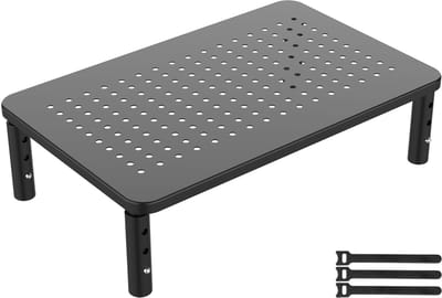 Unyqoos ® Verhoogbare Monitorstandaard met Instelbare Hoogte voor Bureau en Werkplek, Geschikt tot 20 kg, Zwart