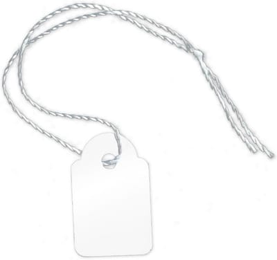 100 Blanco Prijsetiketten (15 x 24 mm) - Draad Etiketten voor Kleding, Cadeaus en Accessoires