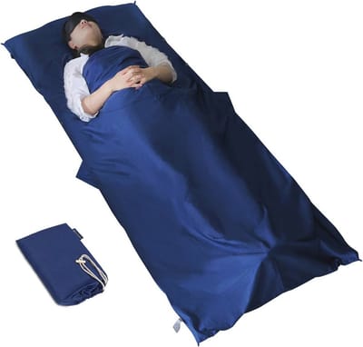 Lichte Katoenen Slaapzak voor Camping en Backpacking - 95 x 220 cm, Ademend en Allergievriendelijk