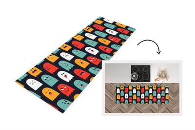 Keukenloper - Loper keuken - Patroon - Pacman - Games - Spook - 150x50 cm - Keukenloper vinyl