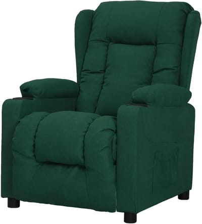 Relaxstoel Stof - Comfortabele Stoel - Ontspannen Zitten - Handmatige Ligfunctie - 72.5 x 96 cm - Donkergroen