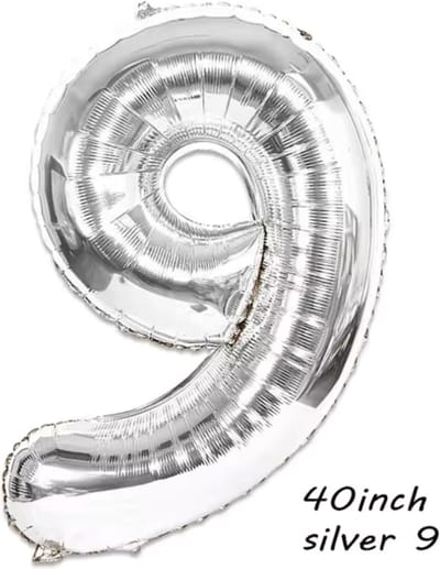 CHPN - Folieballon - 9 jaar - Heliumballon - 100CM - Cijferballon - Zilver - Ballon - Feestdecoratie - Negende verjaardag - Party - Verjaardag - 9 - Zilvere cijferballon