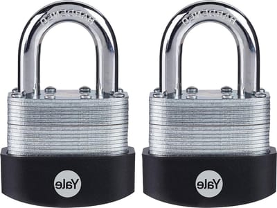 Gelamineerd Hangslot Breedte 2-3/16 Inch - Set van 2 Stuks met 1-3/16 Inch Beugel - Incl. 3 Gelijke Sleutels - Buitenpoort Hek Opslag