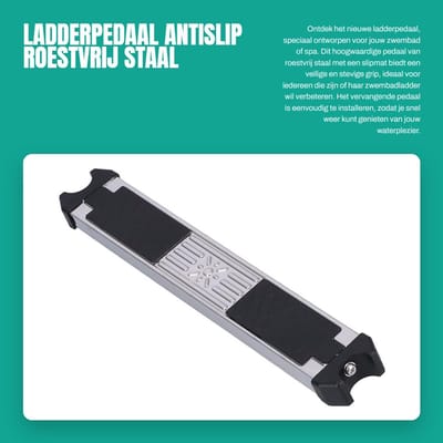Dailygoods- Zwembadladder Pedaal Antislip - Roestvrij Stalen Ladderpedaal - Vervangend Pedaal - 49x7.5cm - Inclusief Schroefaccessoire - Geschikt voor Zwembad/Spa