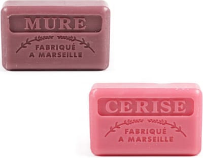 Savon de marseille cadeauset Bramen + Kers zoete geuren 2x 125 gram