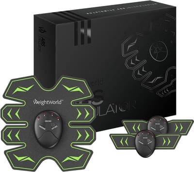 Buikspiertrainer Set - EMS Trainer - Thuis Trainen - 8 Gel Pads - USB Oplaadbaar - Zwart