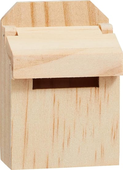 Miniatuur Brievenbus - Poppenhuis Postbakje - Huis Decoratie - Houten Constructie - 5 x 3.5 x 2 cm - Beige