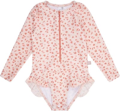 Swim Essentials UV Badpak Meisjes - Lange mouwen - Old Pink Panterprint - Maat 146/152