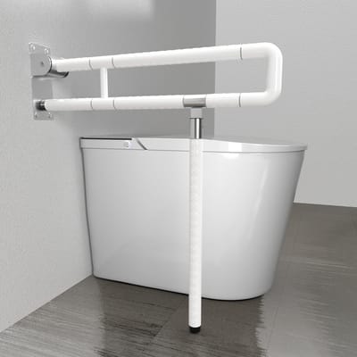 Set van 2 Wandsteungrepen 60 cm Wit Antislip voor Douche en Toilet