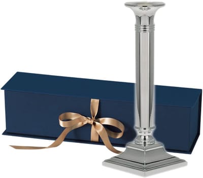 Zilveren Kandelaar - Kaarsenhouder Tafel - Sfeervol Interieur - Aanslagvrij Verzilverd - Hoogte 23 cm - Zilver