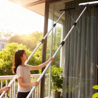 Glazenwasapparaat Set - Raamreiniger - Hoge Ramen Schoonmaken - Verstelbare Lange Steel - 6 Meter - One Color