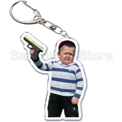 Grappige Hasbulla Magomedov Bokser Sleutelhanger Sleutelring Sleutelhangers Chaveiro Schattige Llavero voor Tas Hanger Accessoires Cadeau white