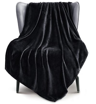 Mezcla Extra Groot Fleece Gooideken voor Bank, Sofa, 300GSM Super Zacht en Warm Dekens, Zwart Gooi Voor Alle Seizoenen Gebruik, Gezellig, Plus, Lichtgewicht, 127x178 CM