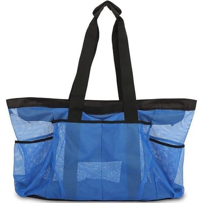 Europese en Amerikaanse Stijl Grote Capaciteit Mesh Strand Handtas Dames Schoudertas Outdoor Reis Opberg Tote Tas 67X18.5X45