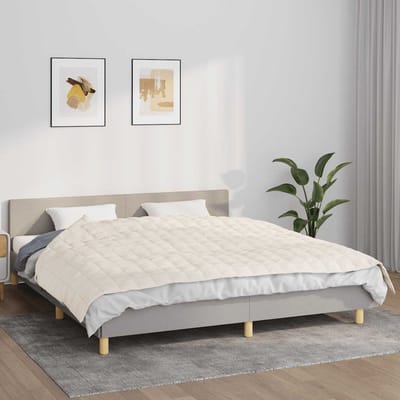 vidaXL - Verzwaringsdeken - 155x220 - cm - 11 - kg - stof - lichtcrèmekleurig