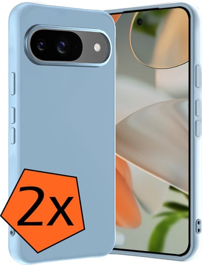 Hoes - 2 Stuks - Geschikt voor Google Pixel 10 - Sterk & Shockproof - Case Siliconen - Back Cover - Telefoon Hoes - Lichtblauw