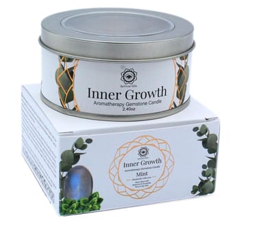 Green Tree - Edelsteen - Geurkaars - Gemstone Candle - Inner Growth - Maansteen - Mint - 70g